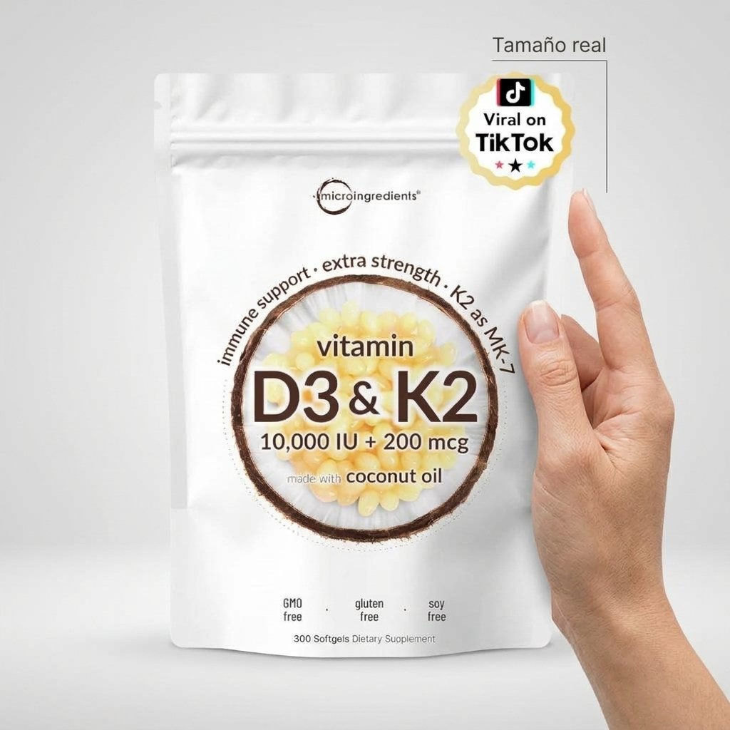 Vitamina D3 10,000 IU K2 MK7 - Micro Ingredients - Importada — foto 6