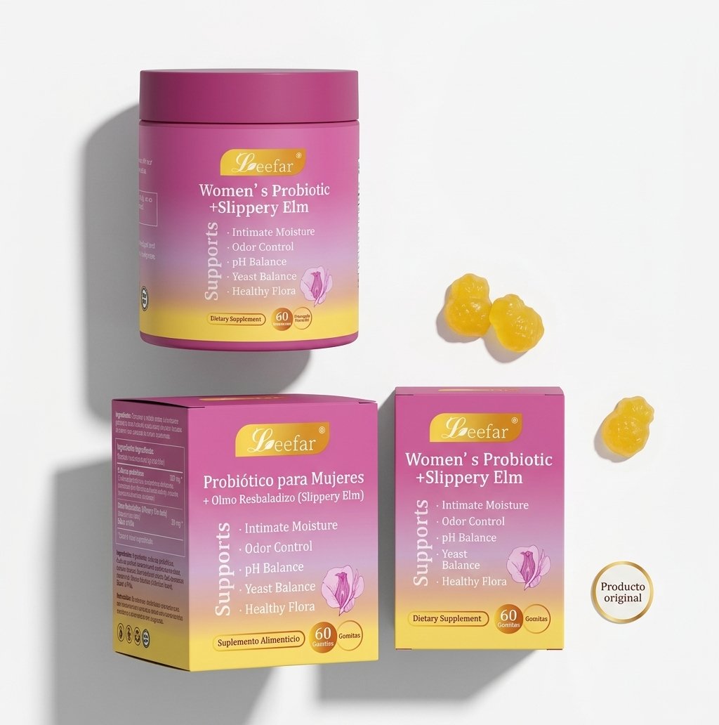 Womens Probiotic Slippery Elm Pineapple Flavor 60 Gummies - Importada — foto 5