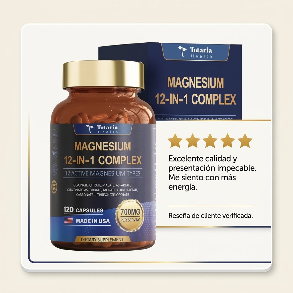 Magnesium 12-in-1 Complex 700mg Totaria Health Importada — foto 5
