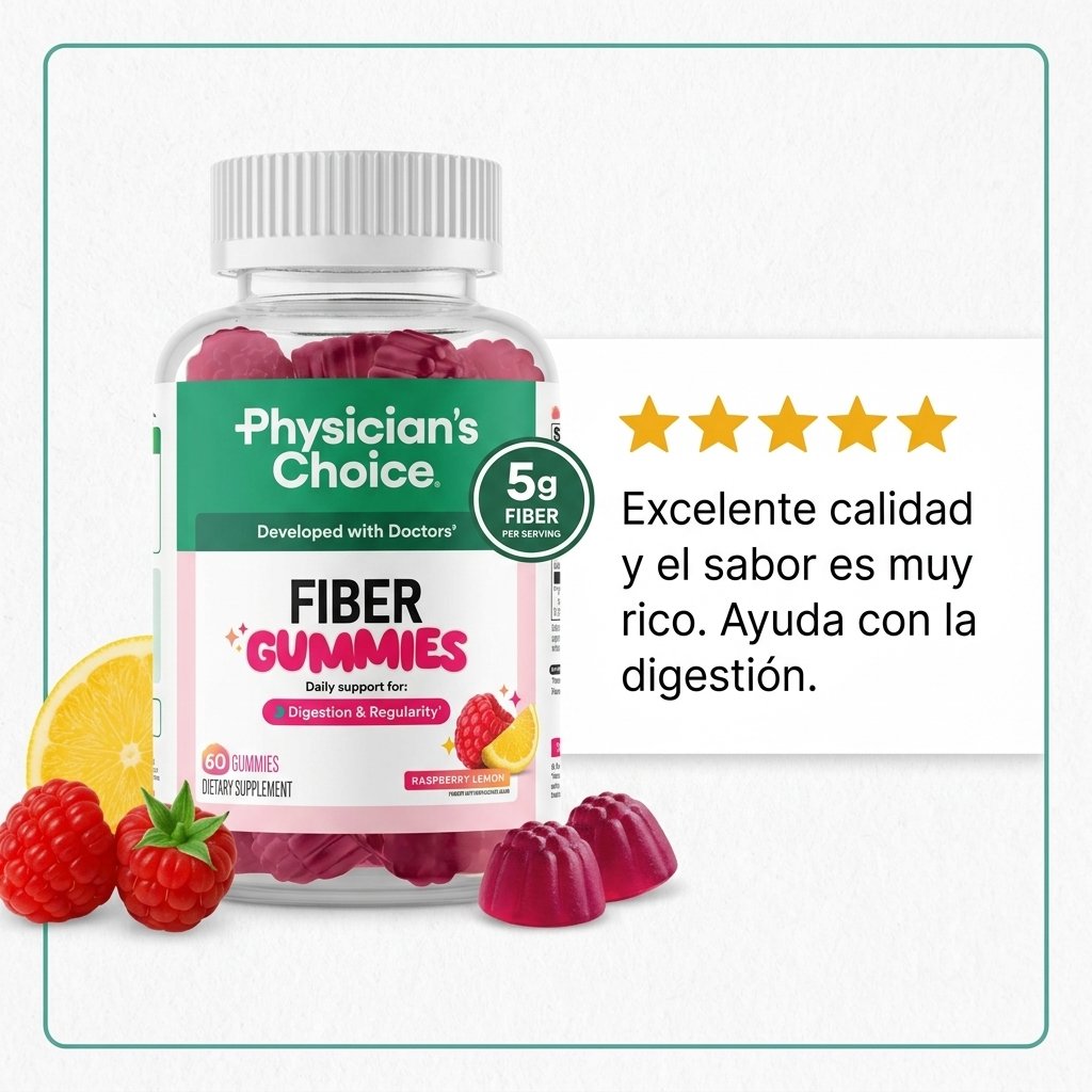 Fiber Gummies Physicians Choice Raspberry Lemon Importada — foto 5