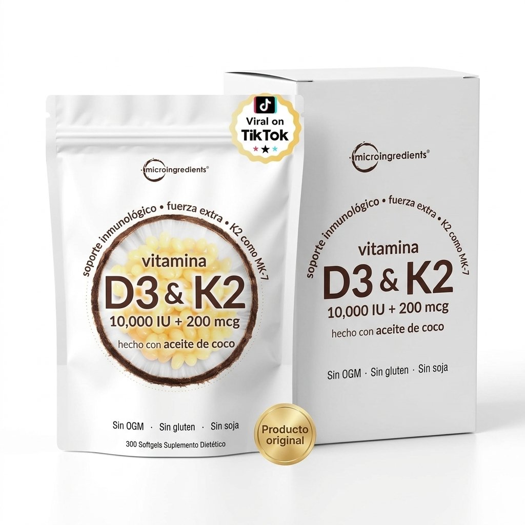 Vitamina D3 10,000 IU + K2 MK7 Micro Ingredients — 300 Softgels — foto 3