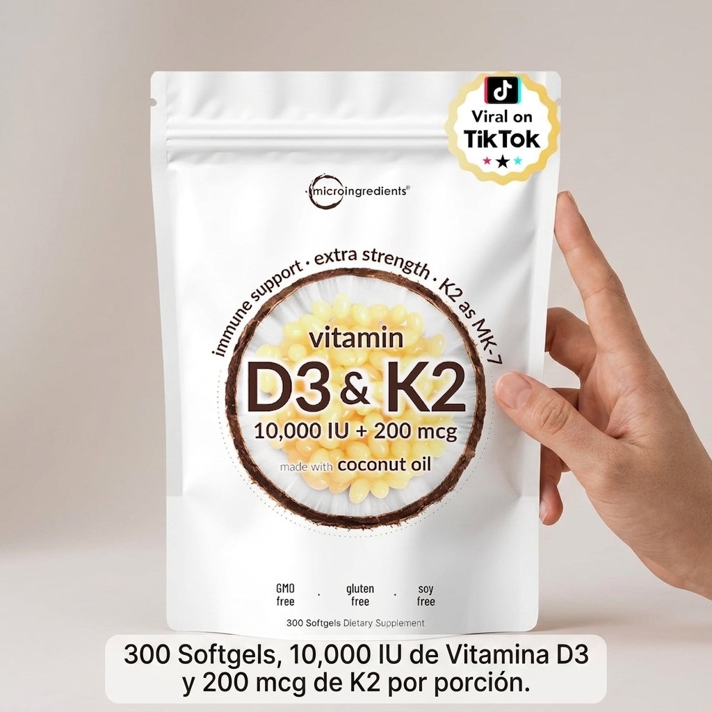 Vitamina D3 10,000 IU + K2 MK7 Micro Ingredients — 300 Softgels — foto 7