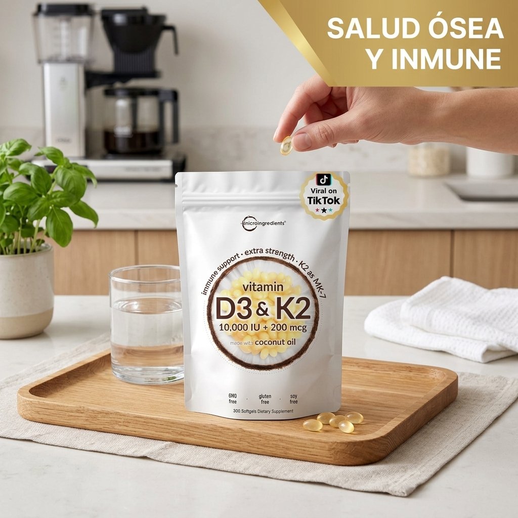Vitamina D3 10,000 IU + K2 MK7 Micro Ingredients — 300 Softgels — foto 4